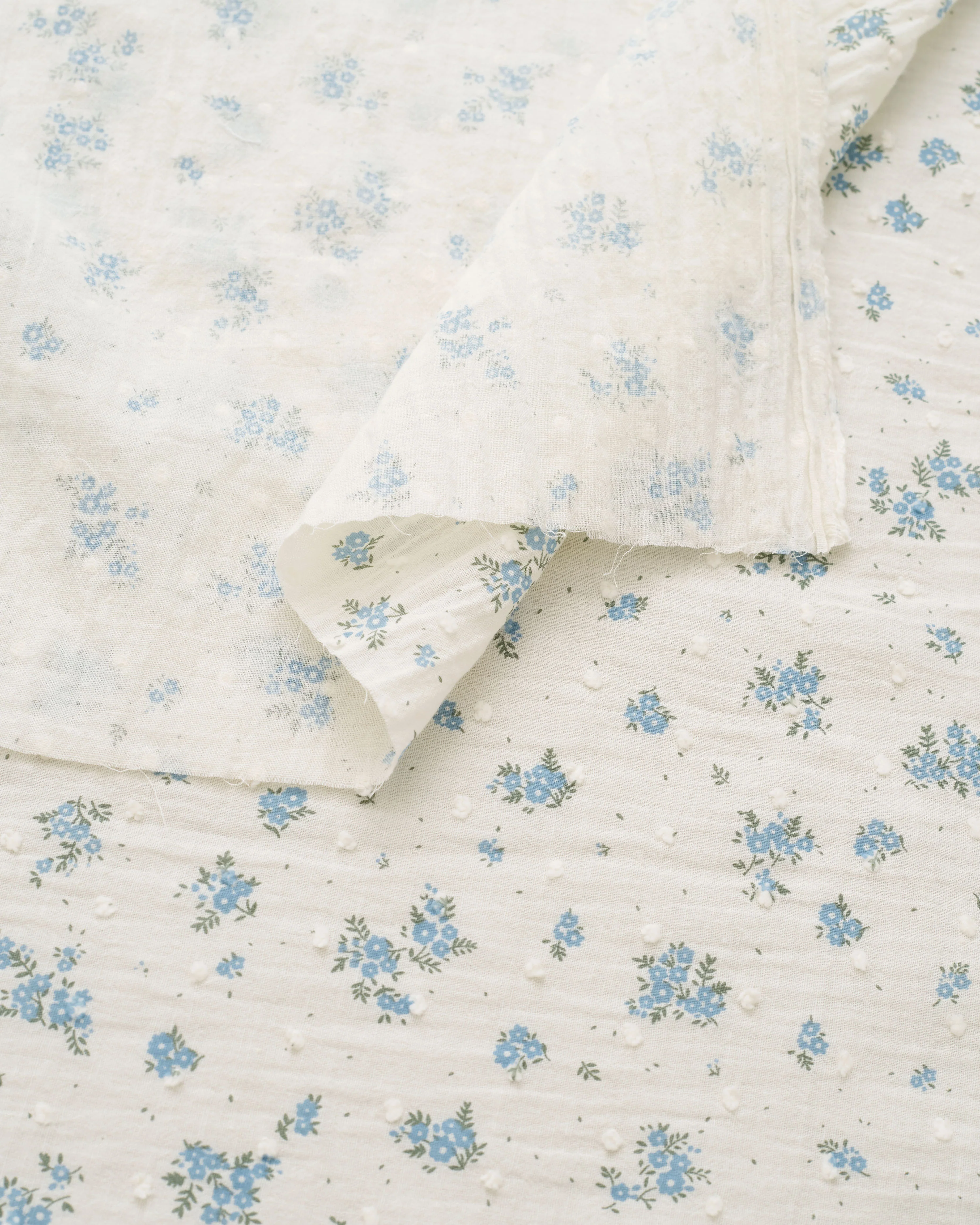 Blue Swiss Dot Blooms Cotton - Image 3
