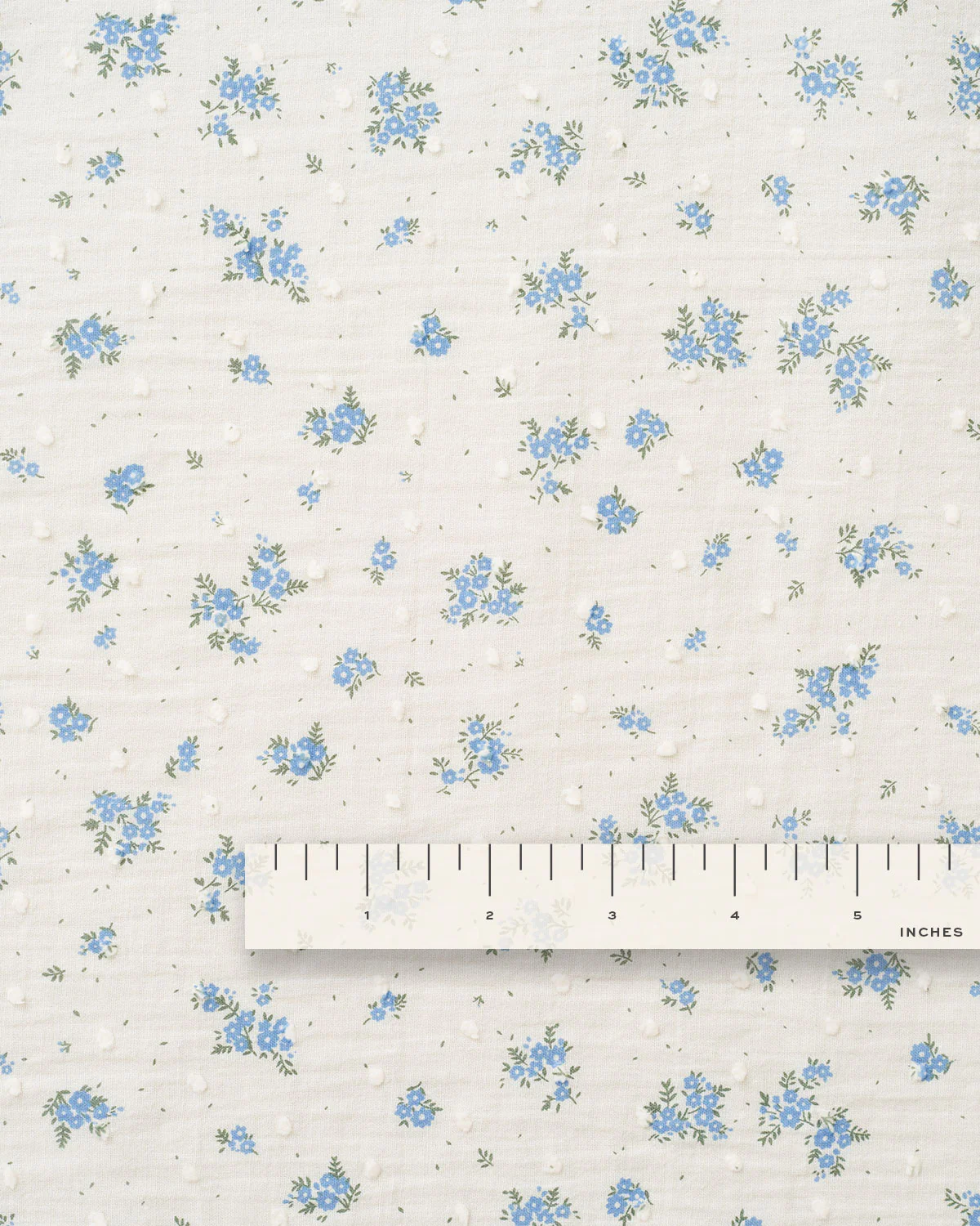 Blue Swiss Dot Blooms Cotton - Image 4