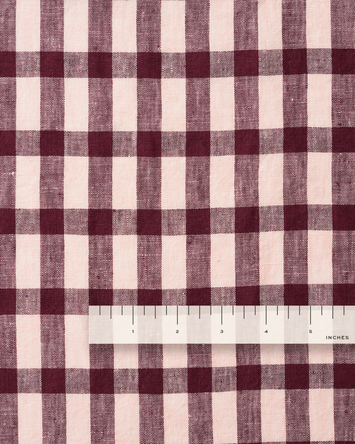 Boysenberry Crumble Elongated Gingham Washed Linen - Image 4
