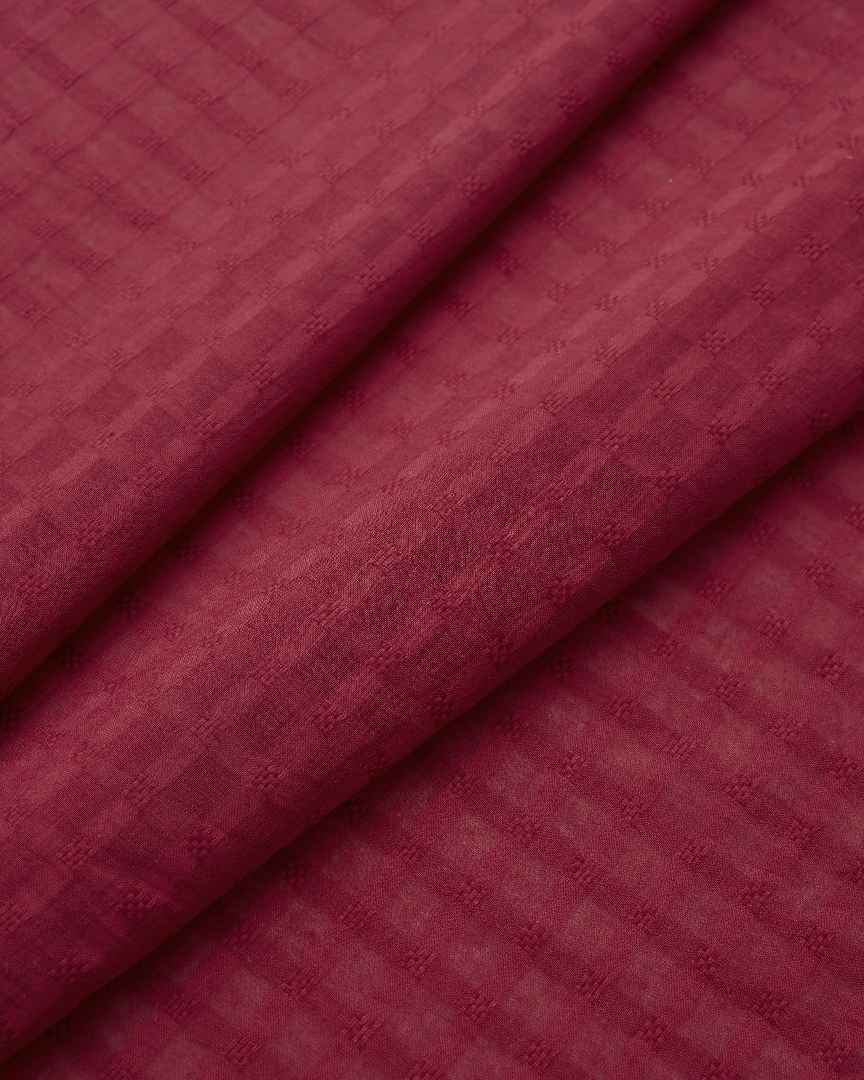 Bramble Grid Check Dobby Cotton - Image 2