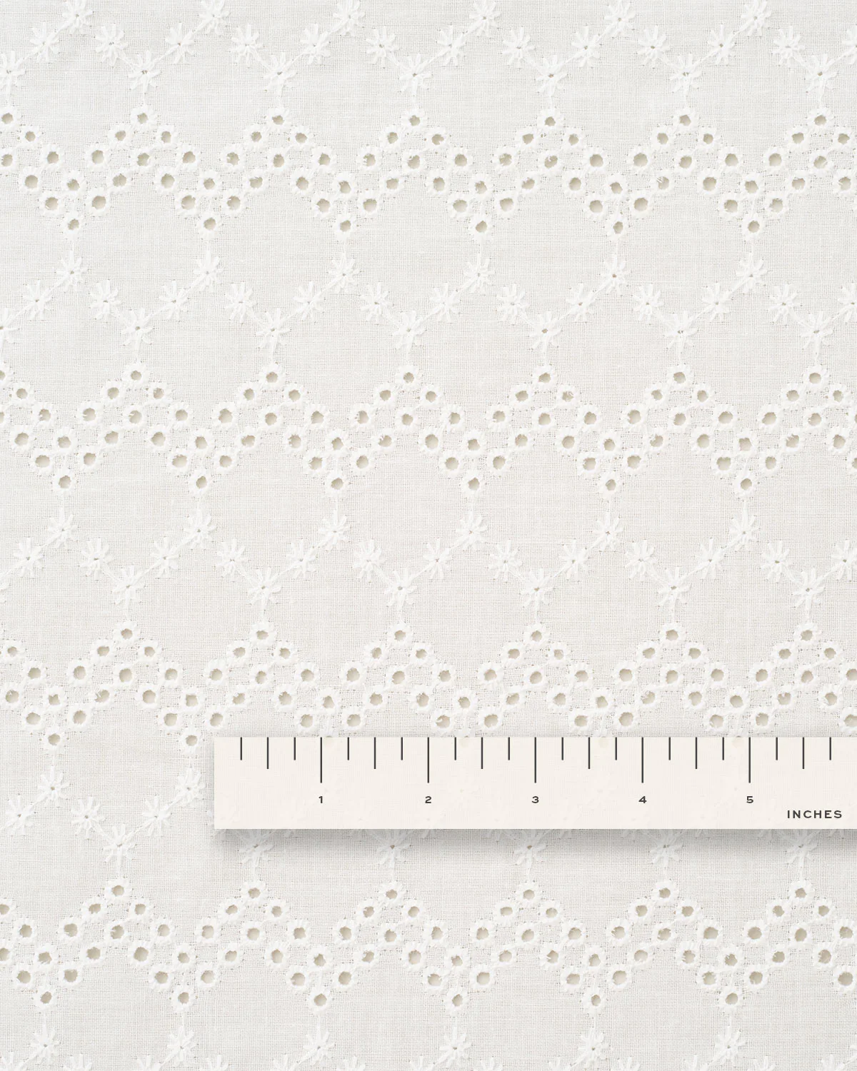 White Honeycomb Cotton Eyelet - Image 4