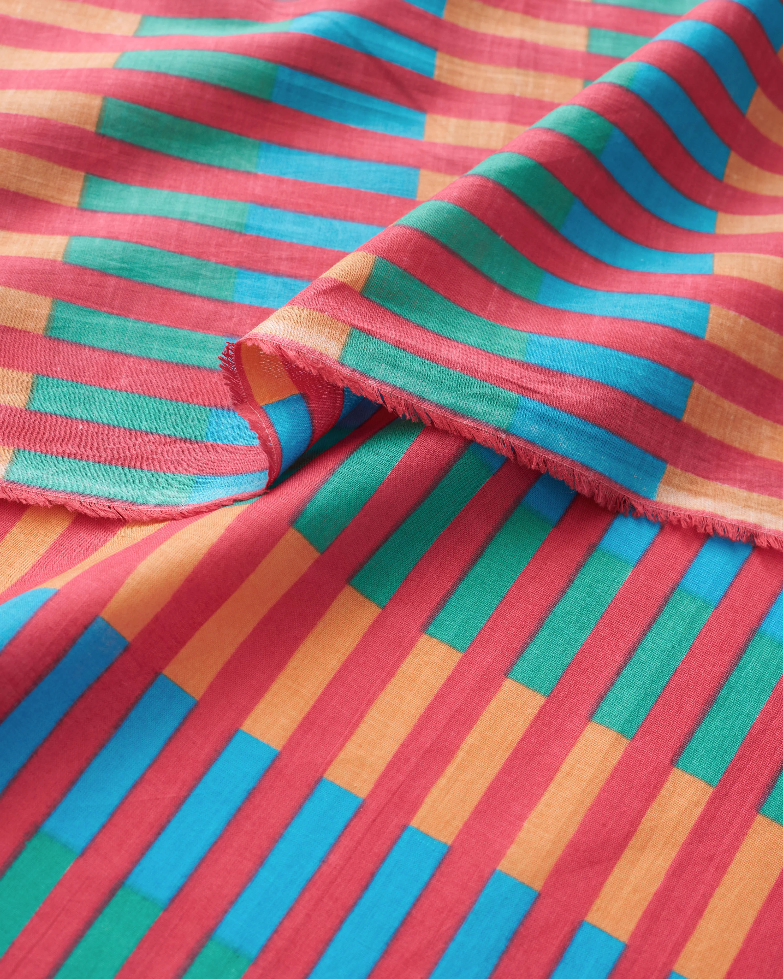 Fruit Loop Multi Stripe Block Print Cotton - Image 3