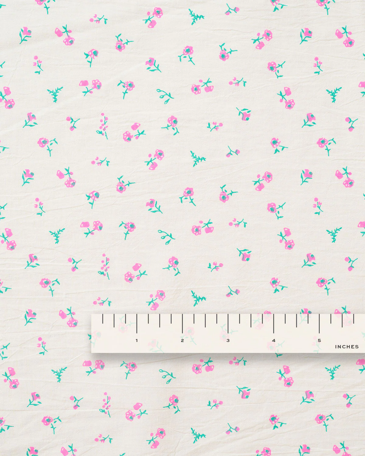 Neon Pink Ditsy Floral Petite Blossom Cotton - Image 4