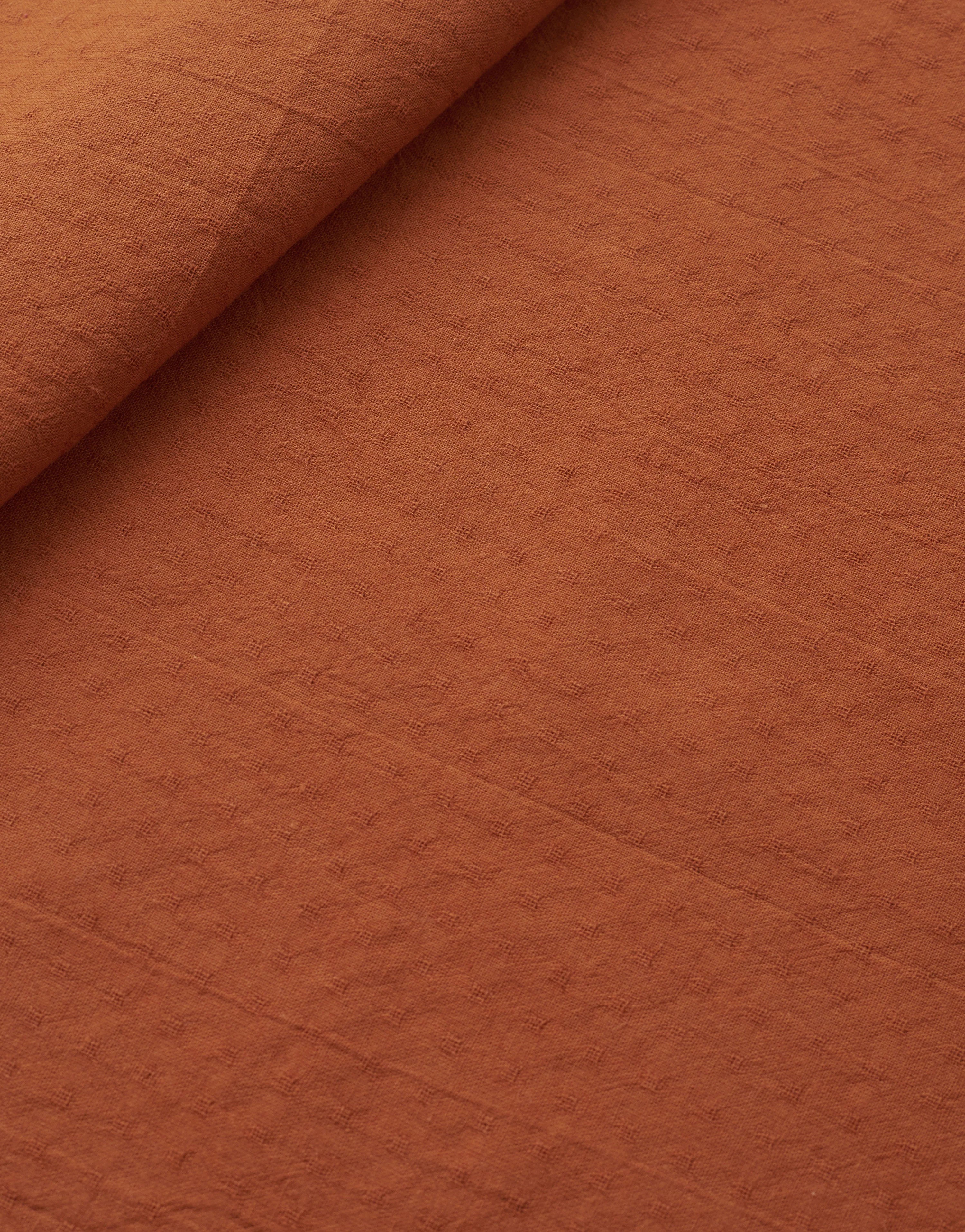 Pumpkin Tiny Dobby Check Cotton - Image 3