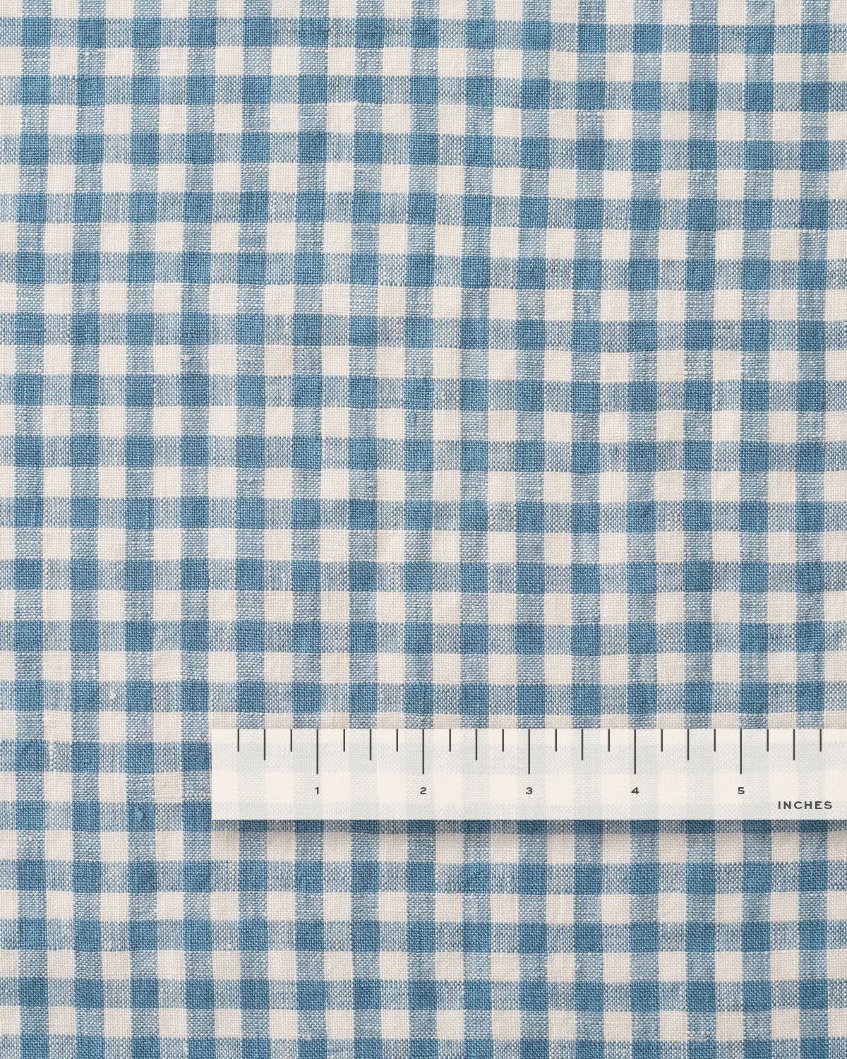 Shutter Blue Small Gingham Washed Linen - Image 3