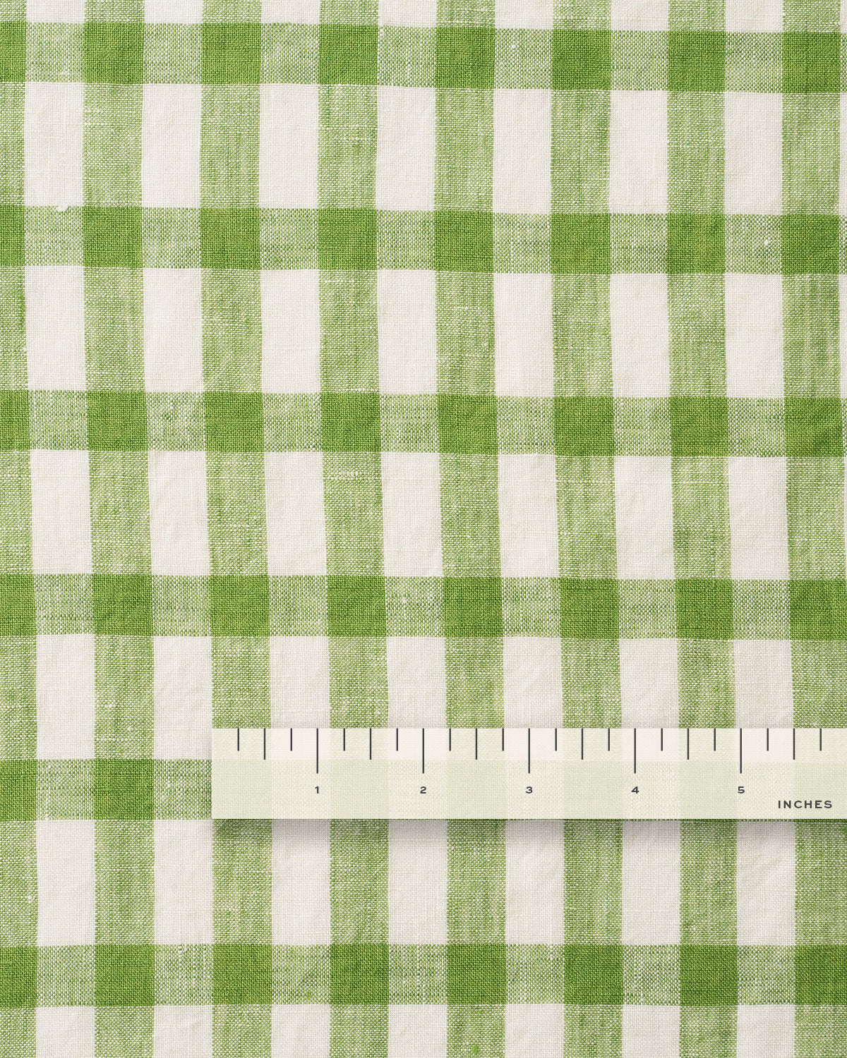 Snap Pea Elongated Gingham Washed Linen - Image 3