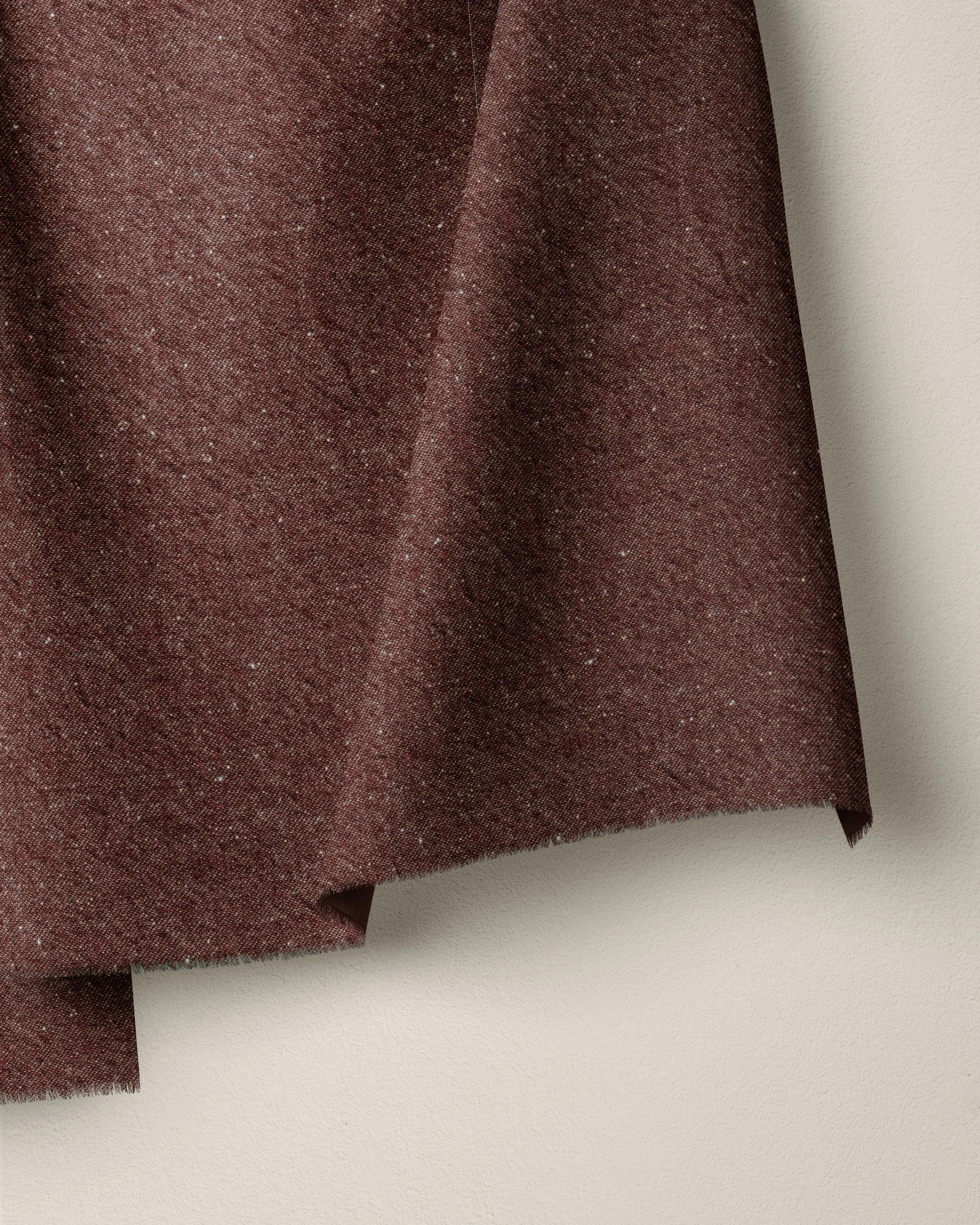 Weathered Brick Cotton Neps Fleck Denim - Image 3