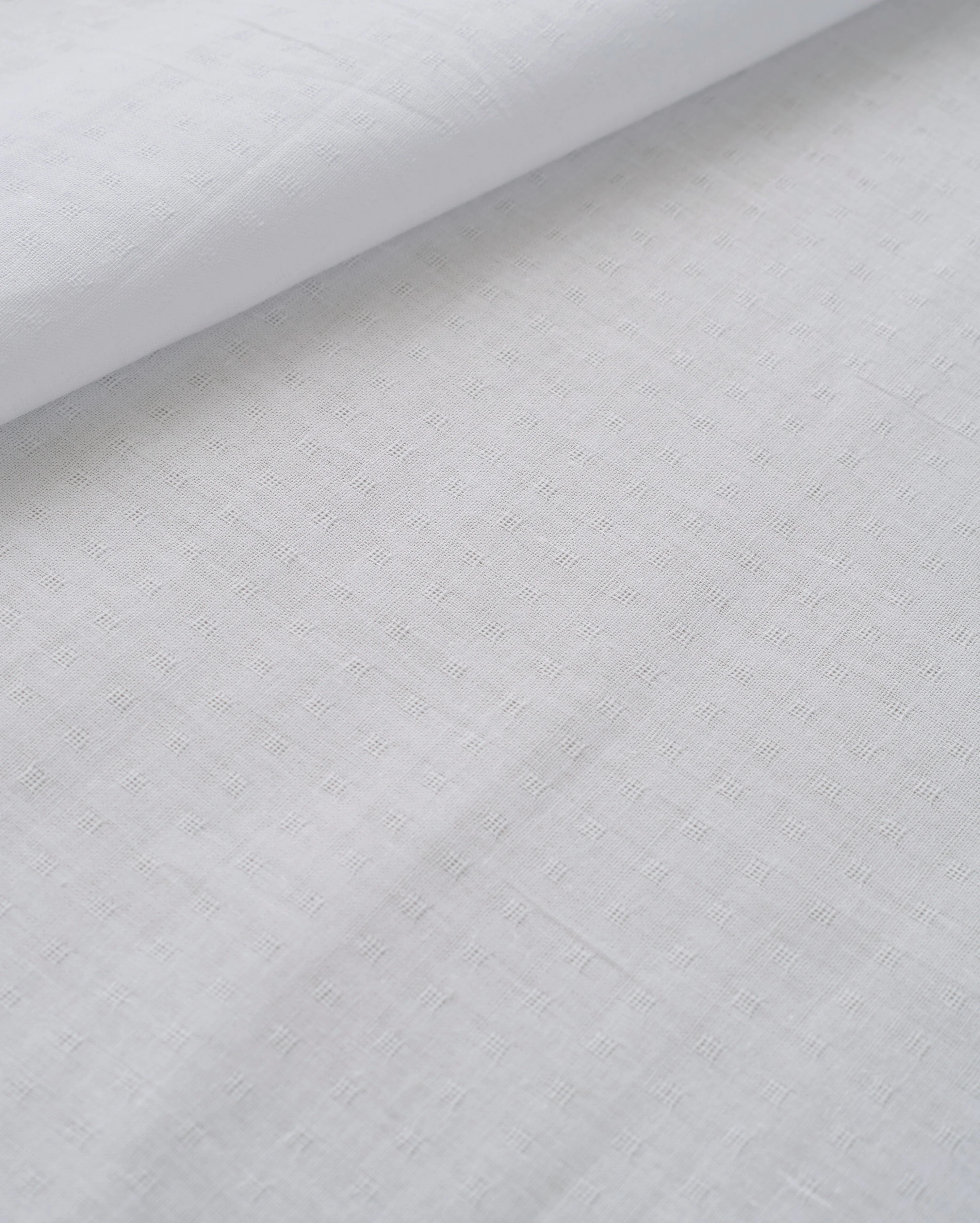 White Tiny Dobby Check Cotton - Image 3