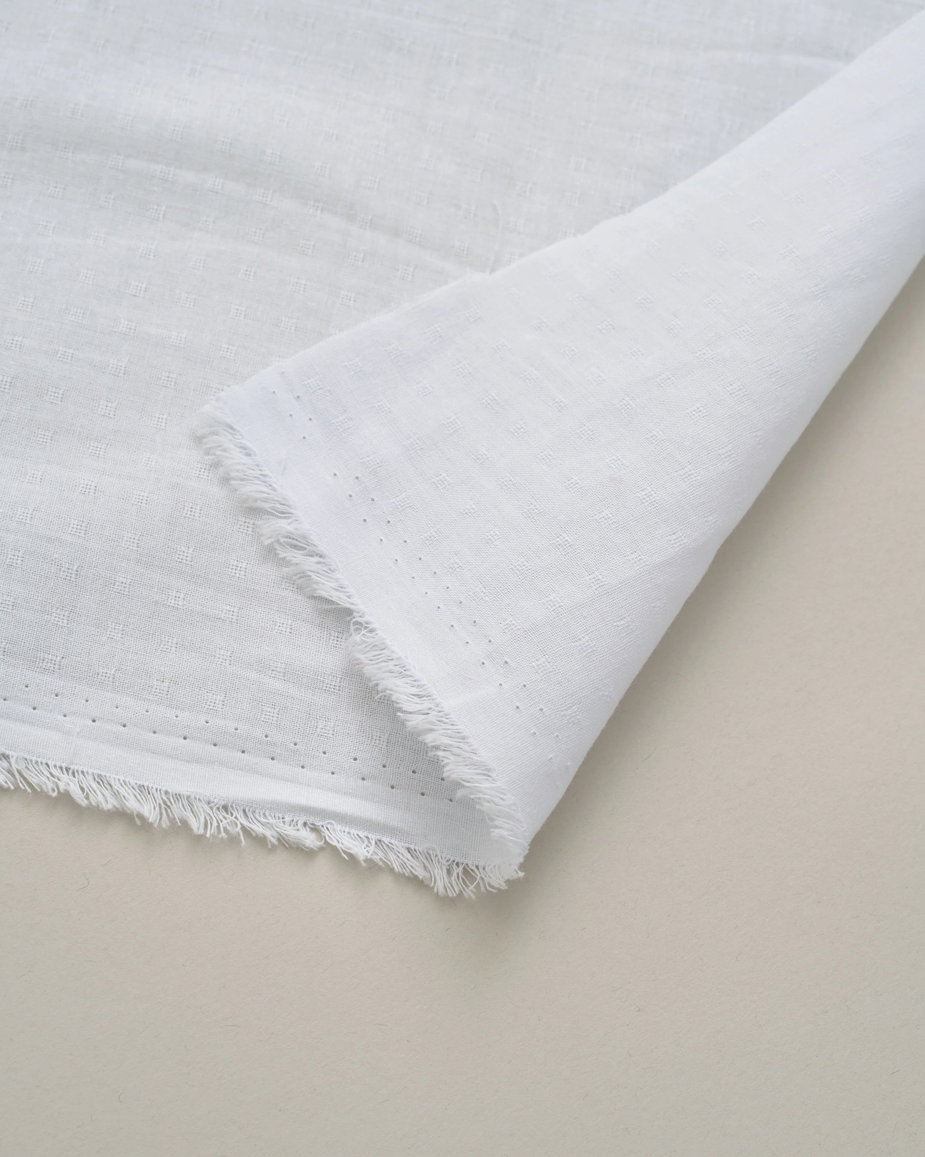 White Tiny Dobby Check Cotton - Image 4